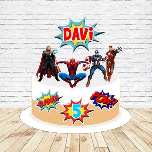 Topo de Bolo Vingadores Mod1 - Arquivo Digital