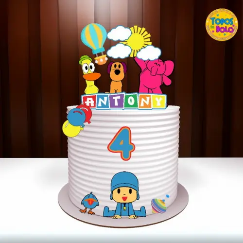 Arquivo de Corte Topo de Bolo Pocoyo 03 Camadas