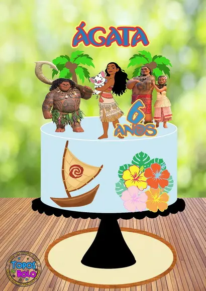 Arquivo de Corte Topo de Bolo Moana Jovem