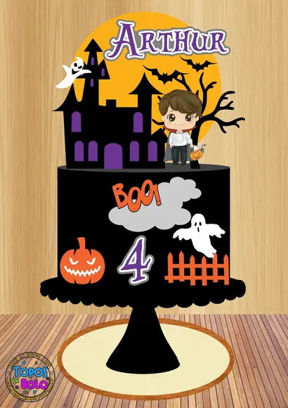 Arquivo de Corte Topo de Bolo Halloween Vampiro