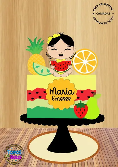 Arquivo de Corte Topo de Bolo Baby Magali Frutas