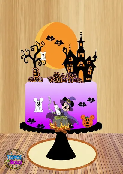 Arquivo de Corte Topo de Bolo Mickey Halloween