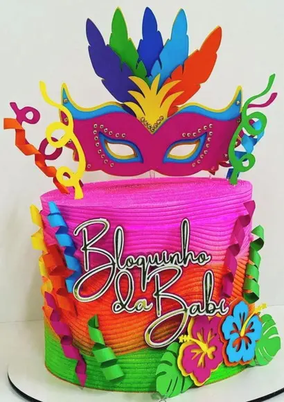 Arquivo de Corte Topo de Bolo Mascaras de Carnaval 02