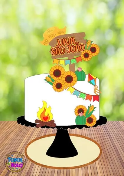 Arquivo de Corte Topo de Bolo Festa Junina- Girassol