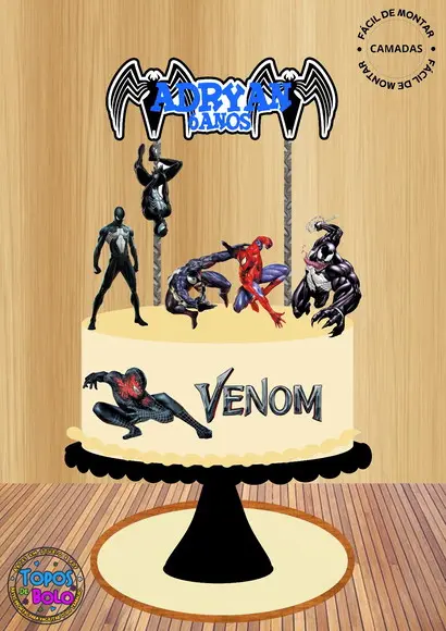 Arquivo de Corte Topo de Bolo Homen Aranha Venon
