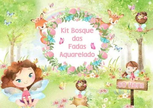 Kit Digital Bosque das Fadas Aquarelado