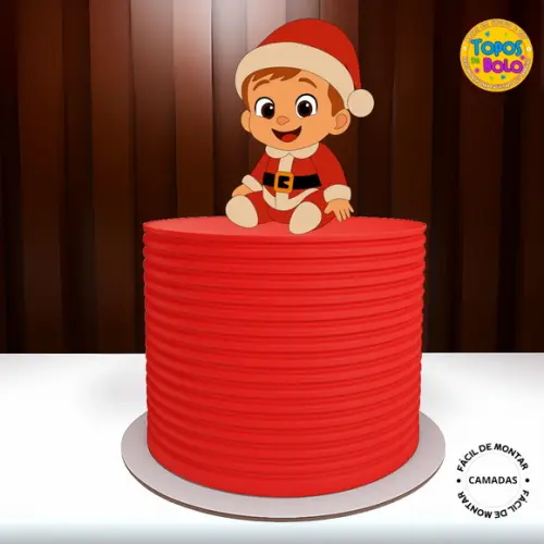 Arquivo de Corte Topo de Bolo Bebê Roupa Noel