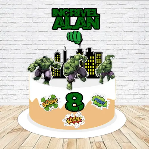 Topo de Bolo Hulk Mod2 - Arquivo Digital