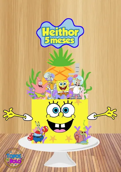 Arquivo de Corte Topo de Bolo Bob Esponja 02