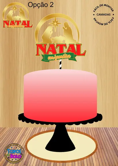 Arquivo de Corte Topo de Bolo Natal Familia 02