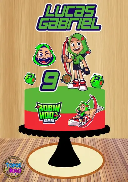 Arquivo de Corte Topo de Bolo Arqueira Robinhood