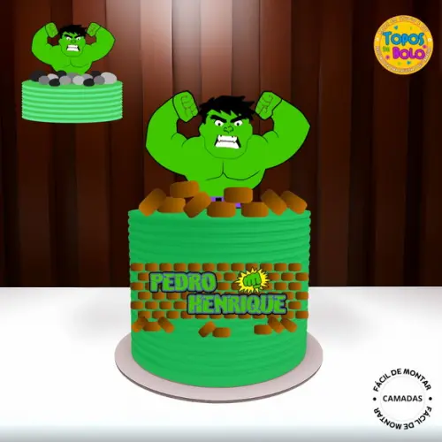 Arquivo de Corte Topo de Bolo Hulk 04
