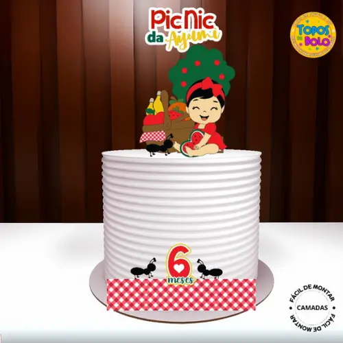 Arquivo de Corte Topo de Bolo Picnic Menina