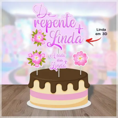 Arquivo de Corte Topo de Bolo de Repente + Linda 04