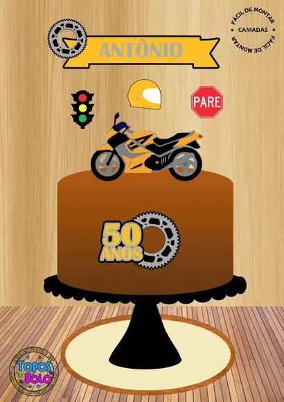 Arquivo de Corte Topo de Bolo Moto Homen