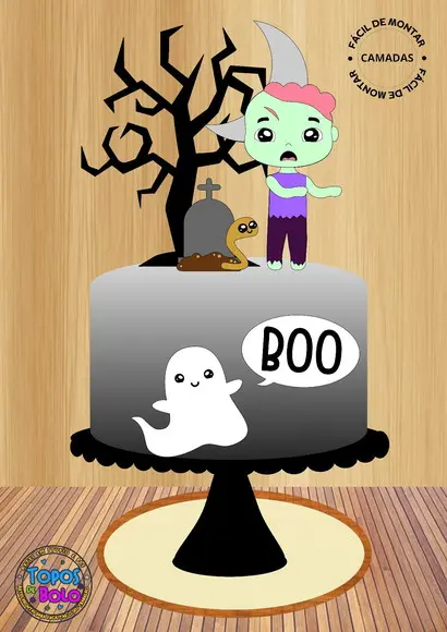 Arquivo de Corte Topo de Bolo Zumbi Fofo
