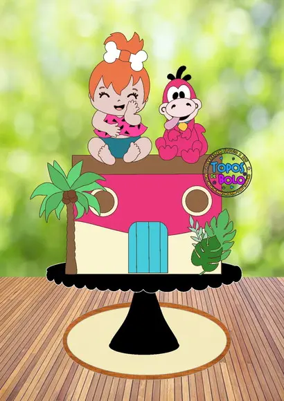 Topo de Bolo Pedrita Baby - Arquivo Digital