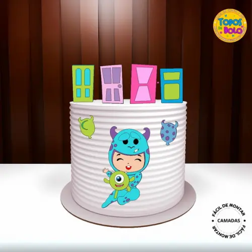 Arquivo de Corte Topo de Bolo Monstros Sa Baby 01