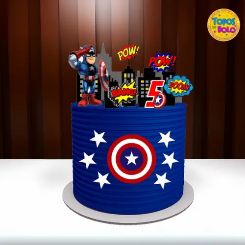 Arquivo de Corte Topo de Bolo Capitão America 02