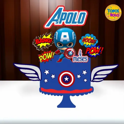 Arquivo de Corte Topo de Bolo Capitão America 04