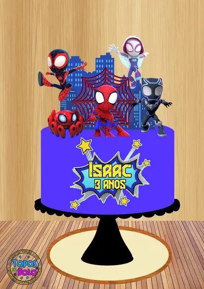 Arquivo de Corte Topo de Bolo Spider e Friends