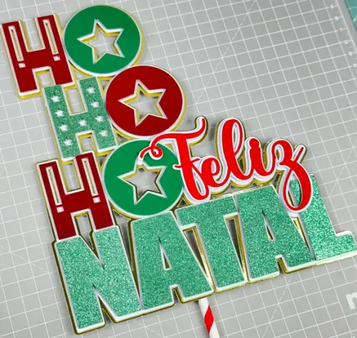 Arquivos de Corte Topo de Bolo Feliz Natal Ho Ho Ho 03
