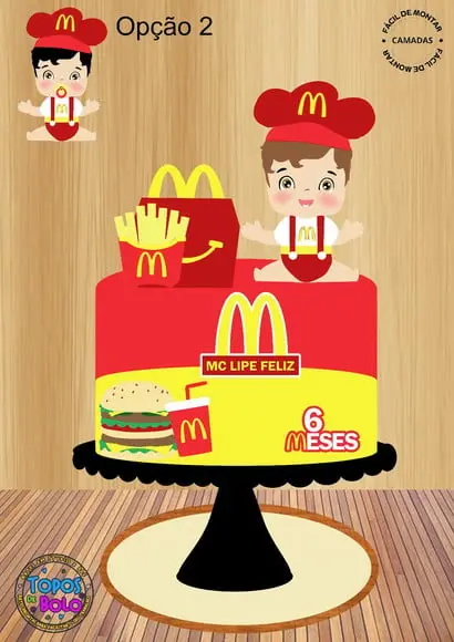 Arquivo de Corte Topo de Bolo Bebe Mc Donalds