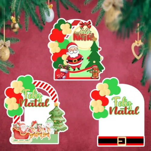 Arquivo de Corte Topo de Bolo Painel Natal