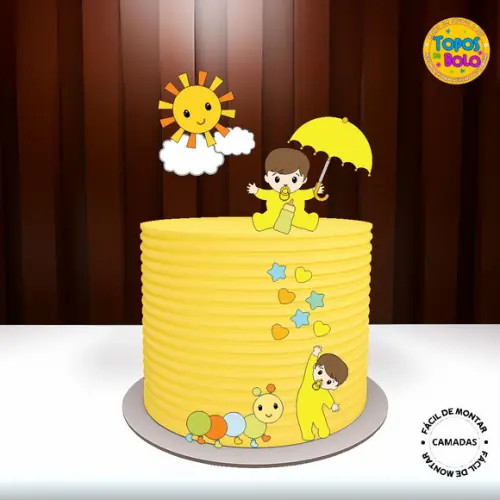 Arquivo de Corte Topo de Bolo Chá de Bebê Amarelo
