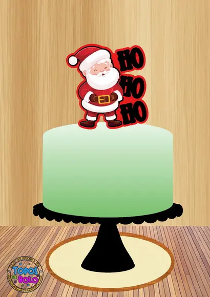 Arquivo de Corte Topo de Bolo Papai Noel Acetado 01