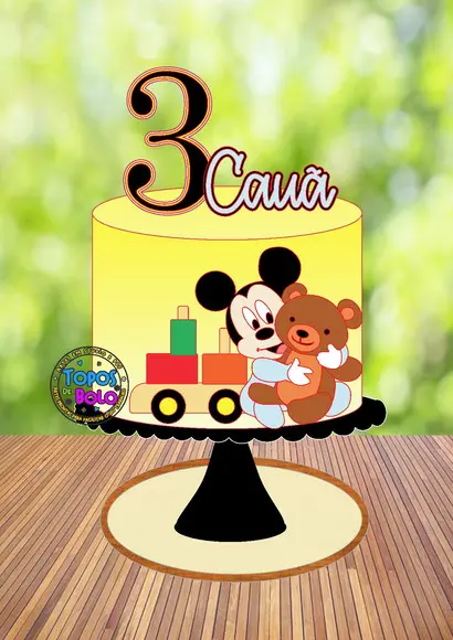 Topo de Bolo Mickey Baby- Arquivo Digital