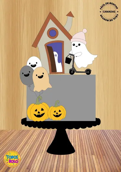 Arquivos de Corte Topo de Bolo Casa de Fantasmas