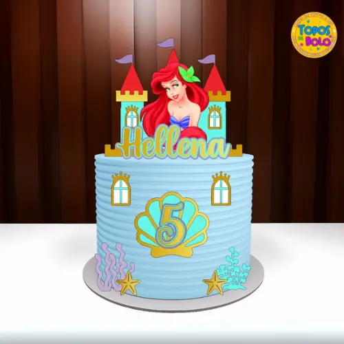 Arquivo de Corte Topo de Bolo Castelo Pequena Sereia