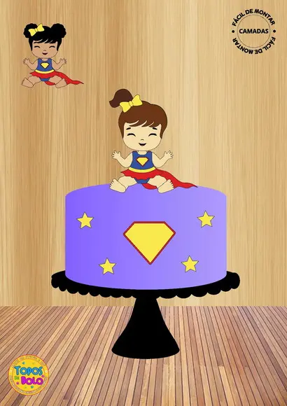 Arquivo de Corte Topo de Bolo Supergirl Baby