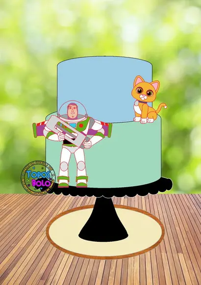 Topo de Bolo Buzz Lightyear e Sox- Arquivo Digital