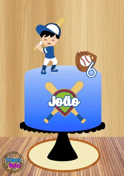 Arquivo de Corte Topo de Bolo Baseball Boy