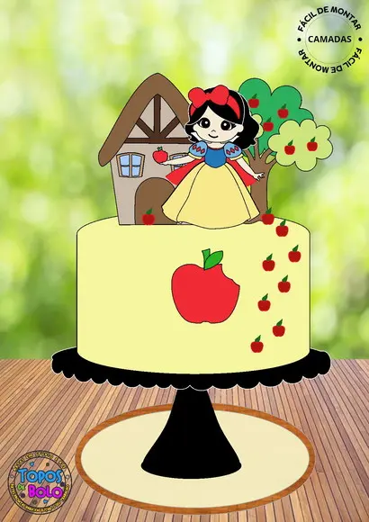 Arquivo de Corte Topo de Bolo Branca de Neve 02