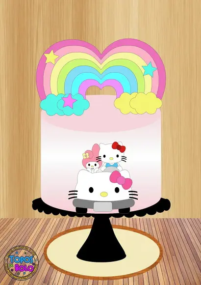 Arquivo de Corte Topo de Bolo Hello Kitty
