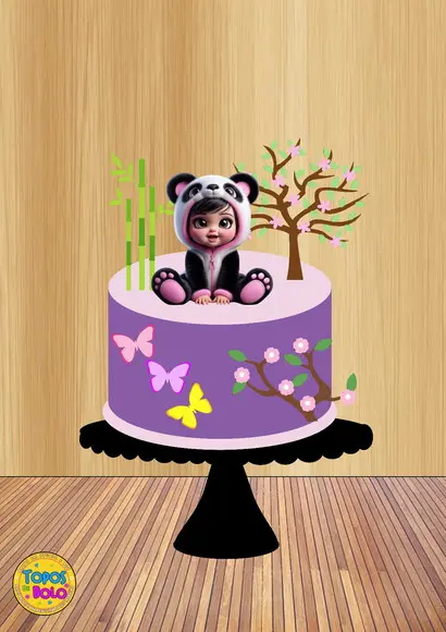 Arquivo de Corte Topo de Bolo Panda Ia
