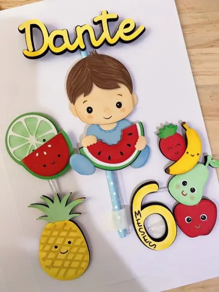 Arquivo de Corte Topo de Bolo Frutinhas