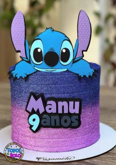 Arquivo de Corte Topo de Bolo Stitch Deitado