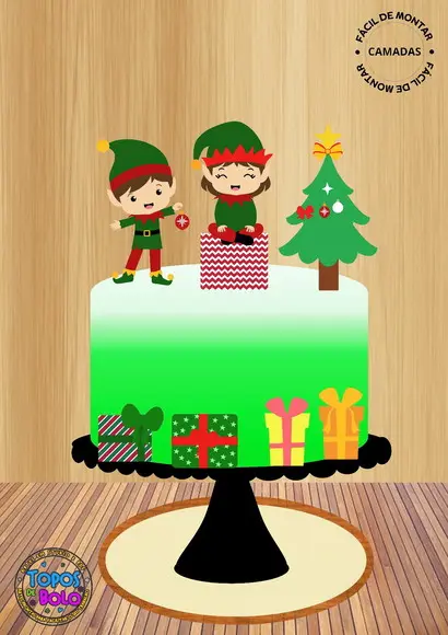 Arquivo de Corte Topo de Bolo Elfos Cute