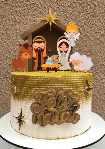 Arquivo de Corte Topo de Bolo Presepio Camadas