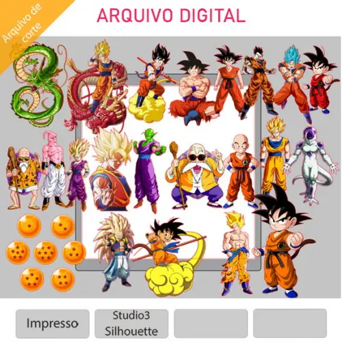 Arquivos de Corte Topo de Bolo Dragonball Z