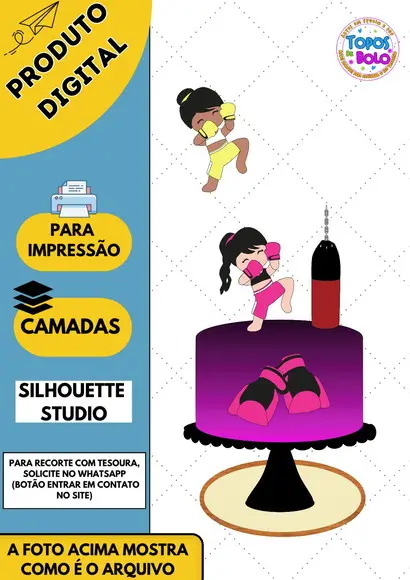 Arquivo de Corte Topo de Bolo Lutadora