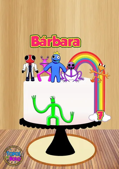 Arquivo de Corte Topo de Bolo Rainbow Friends