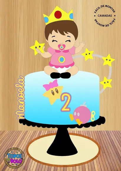 Arquivo de Corte Topo de Bolo Baby Peach