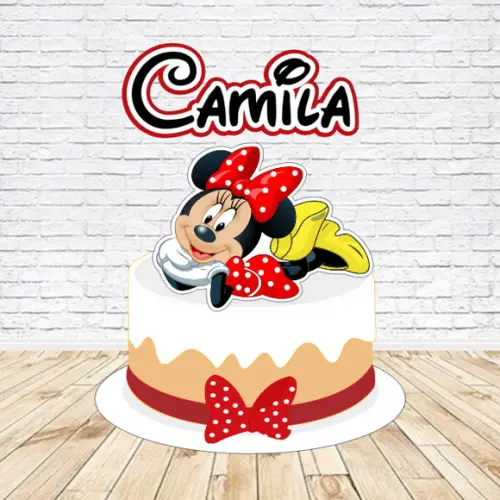 Topo de Bolo Minnie - Arquivo Digital