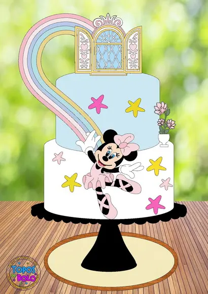 Arquivo de Corte Topo de Bolo Minnie Bailarina