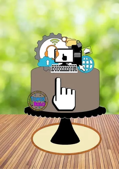 Topo de Bolo Suporte Informática - Arquivo Digital